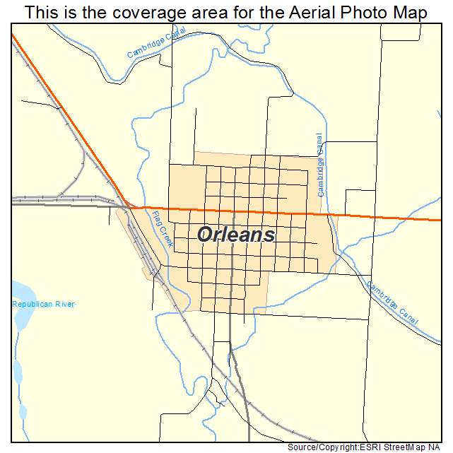 Orleans, NE location map 