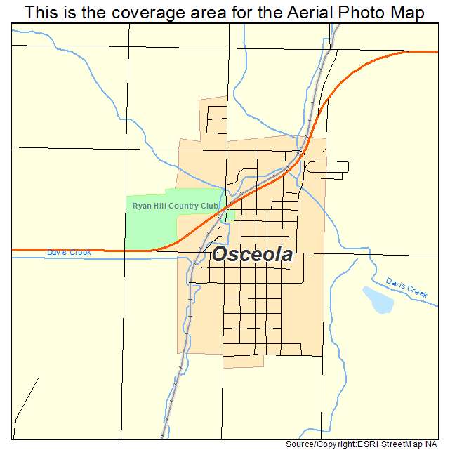 Osceola, NE location map 