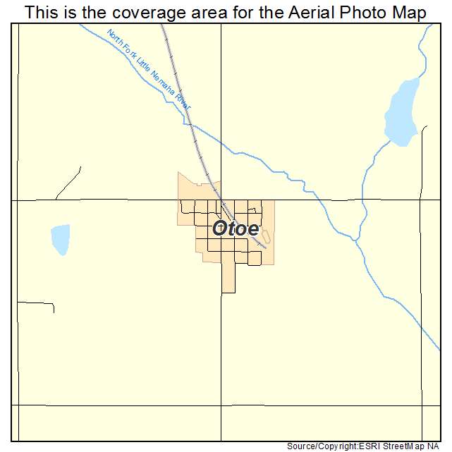 Otoe, NE location map 