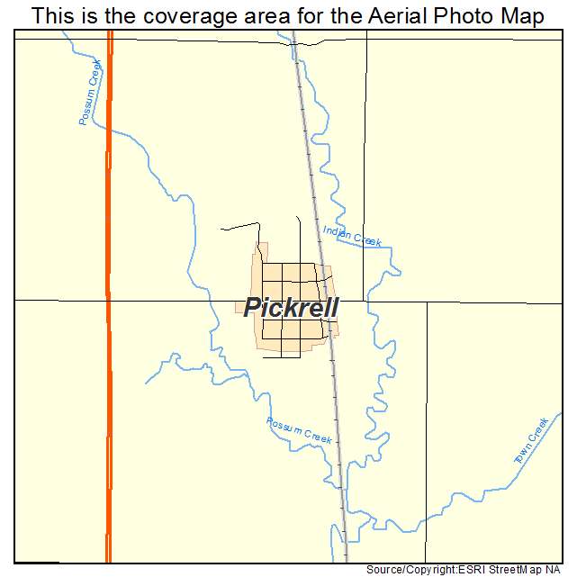 Pickrell, NE location map 