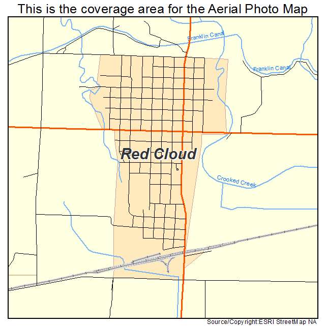 Red Cloud, NE location map 