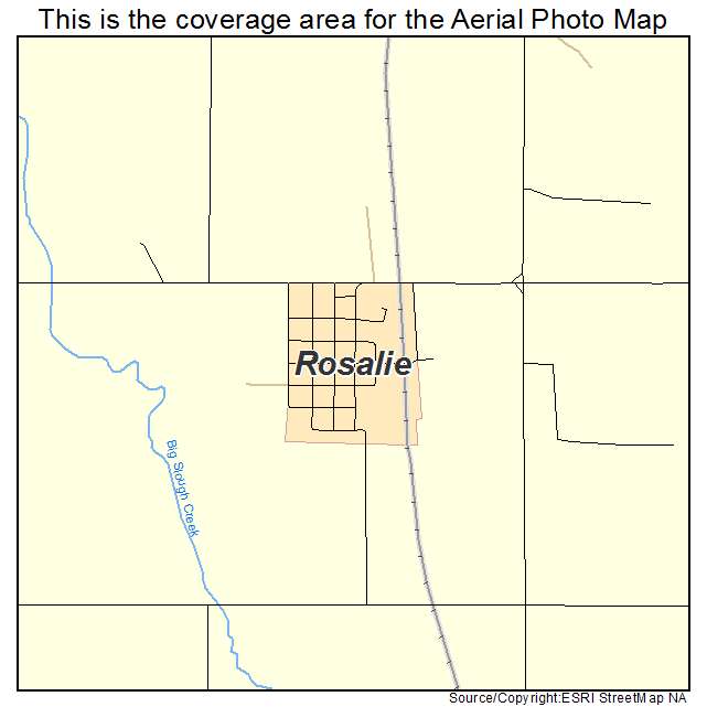 Rosalie, NE location map 