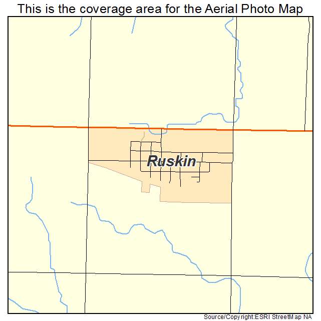 Ruskin, NE location map 