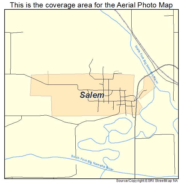 Salem, NE location map 