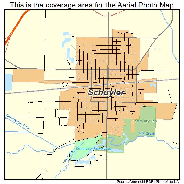 Schuyler, NE location map 