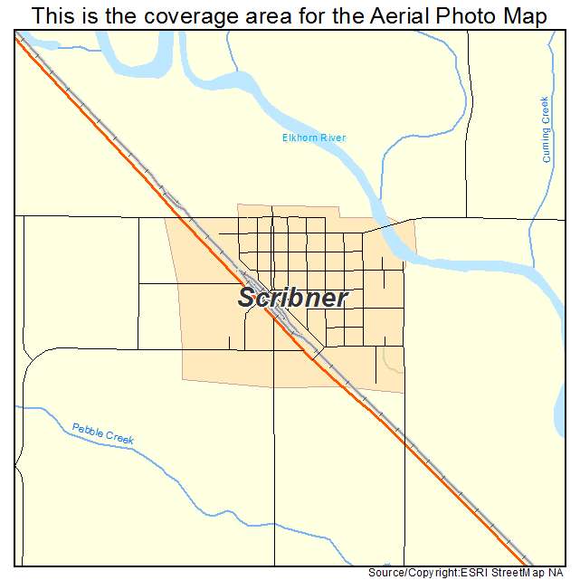 Scribner, NE location map 