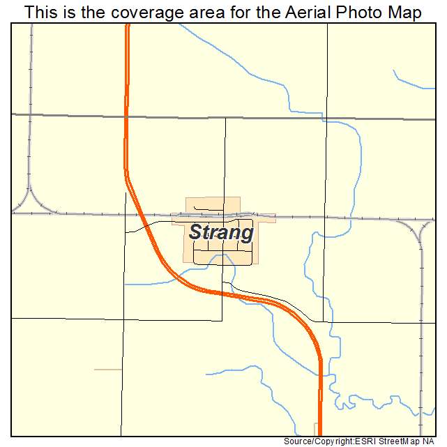 Strang, NE location map 