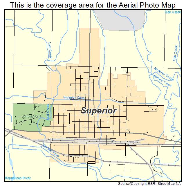 Superior, NE location map 