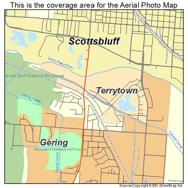Terrytown, NE location map 