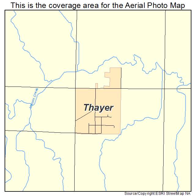 Thayer, NE location map 