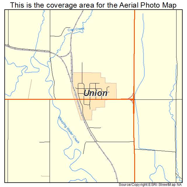 Union, NE location map 