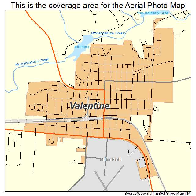 Valentine, NE location map 