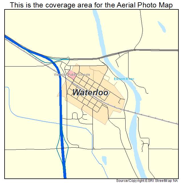 Waterloo, NE location map 