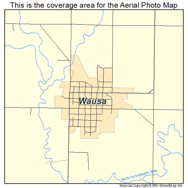 Wausa, NE location map 