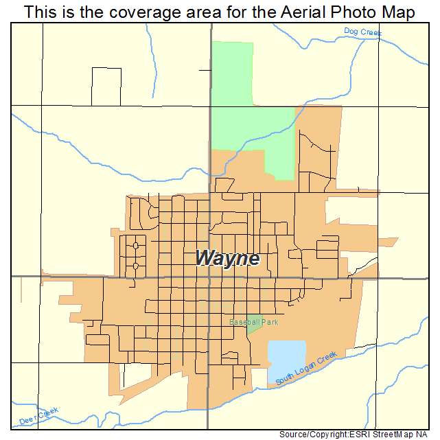 Wayne, NE location map 