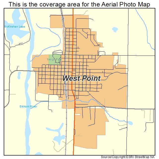 West Point, NE location map 