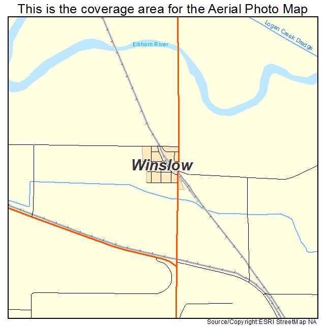 Winslow, NE location map 