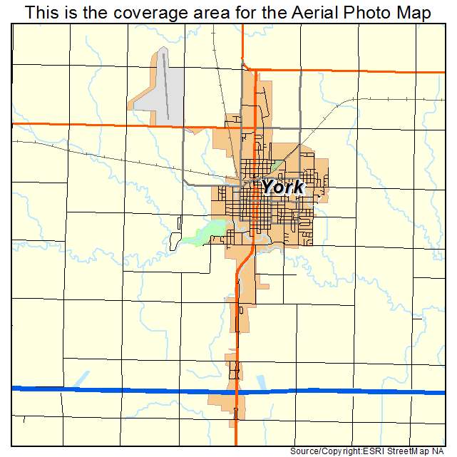 York, NE location map 