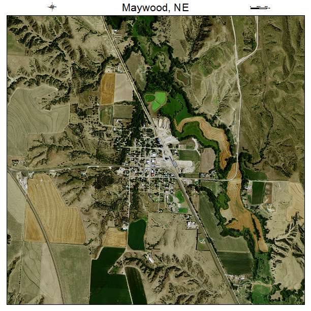 Maywood, NE air photo map