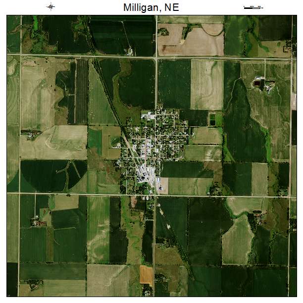 Milligan, NE air photo map