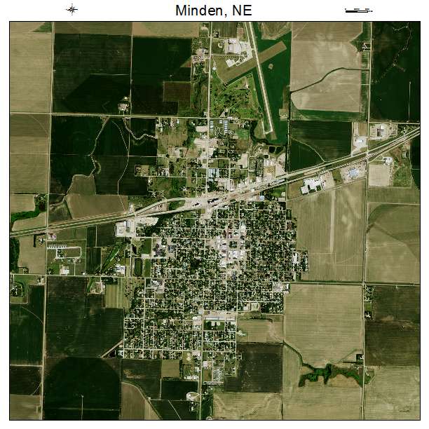 Minden, NE air photo map