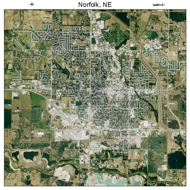 Norfolk, NE air photo map