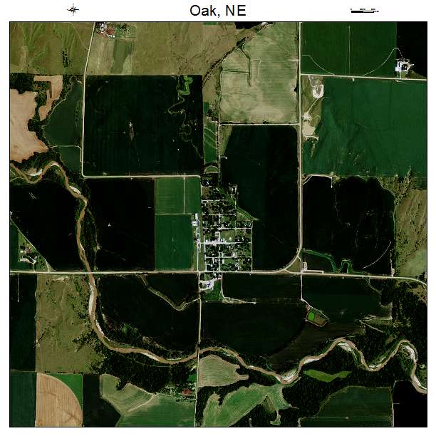 Oak, NE air photo map