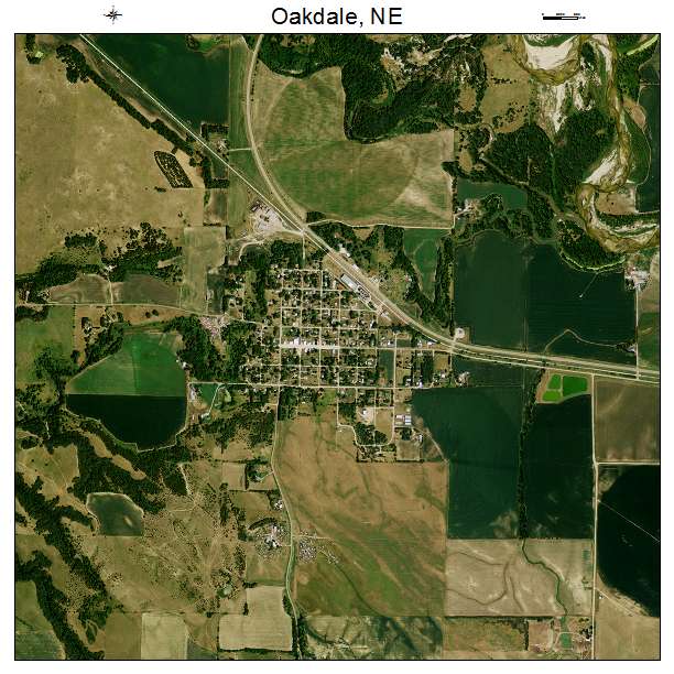 Oakdale, NE air photo map