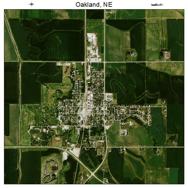 Oakland, NE air photo map