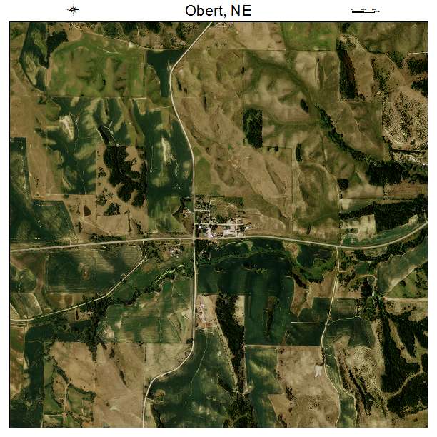 Obert, NE air photo map