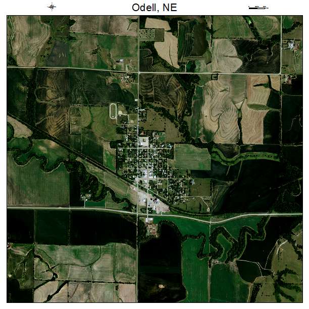 Odell, NE air photo map