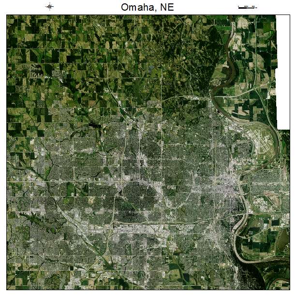 Omaha, NE air photo map