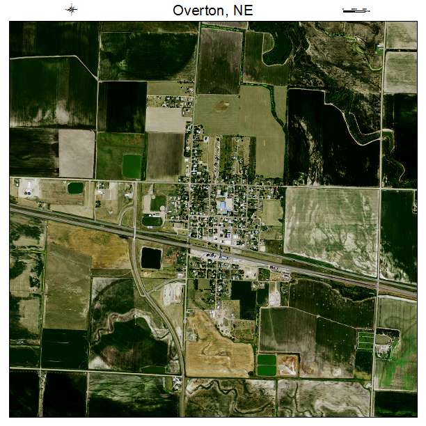 Overton, NE air photo map