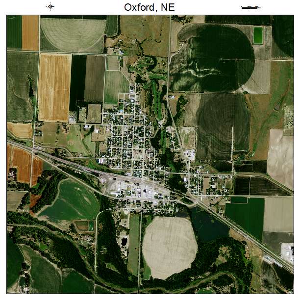 Oxford, NE air photo map