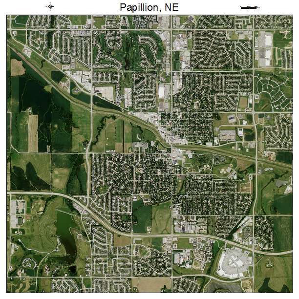 Papillion, NE air photo map