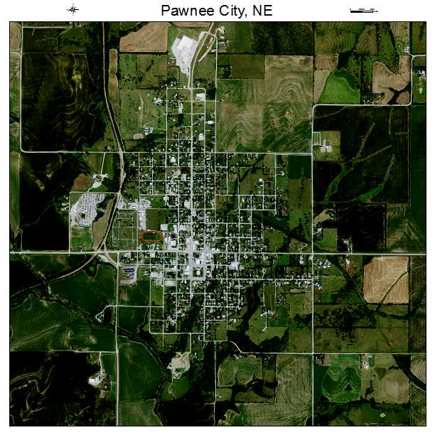 Pawnee City, NE air photo map