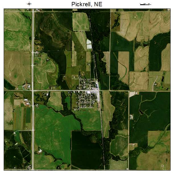 Pickrell, NE air photo map