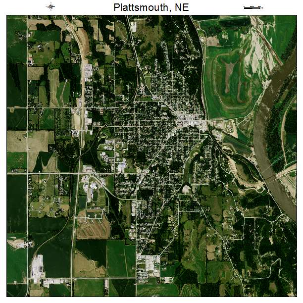Plattsmouth, NE air photo map