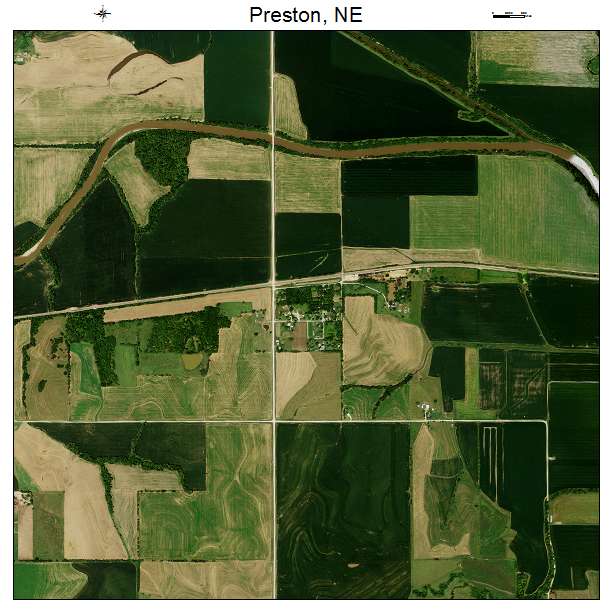 Preston, NE air photo map