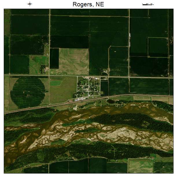 Rogers, NE air photo map