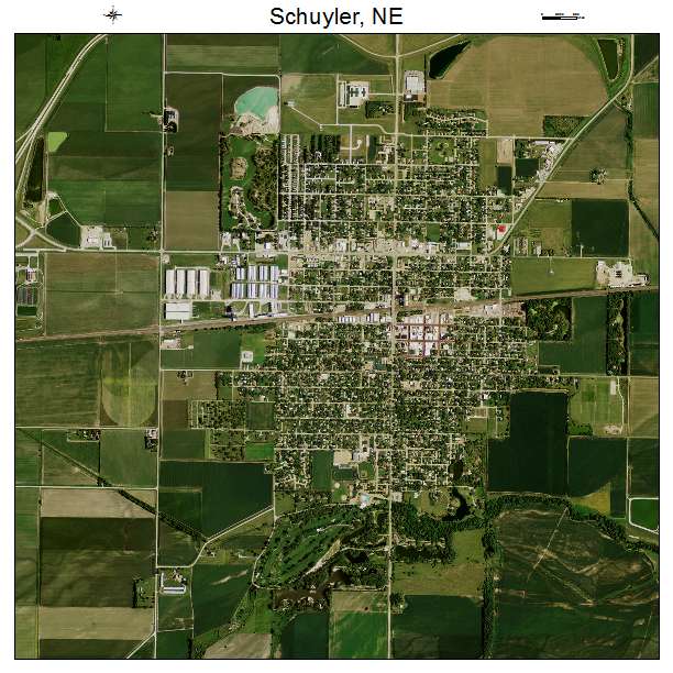 Schuyler, NE air photo map