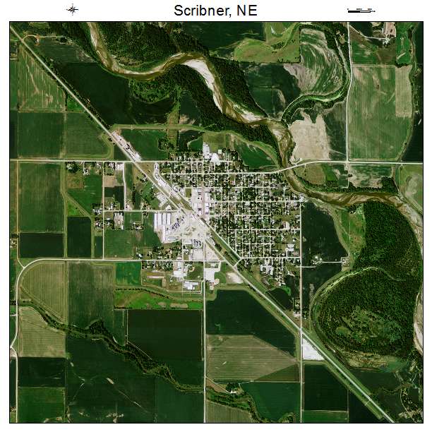 Scribner, NE air photo map