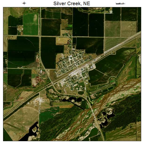 Silver Creek, NE air photo map