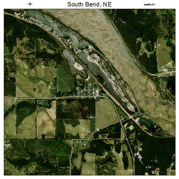 South Bend, NE air photo map