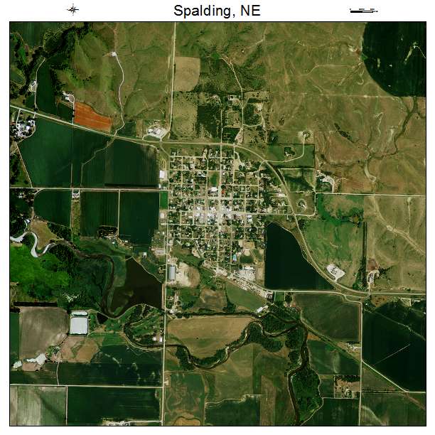 Spalding, NE air photo map