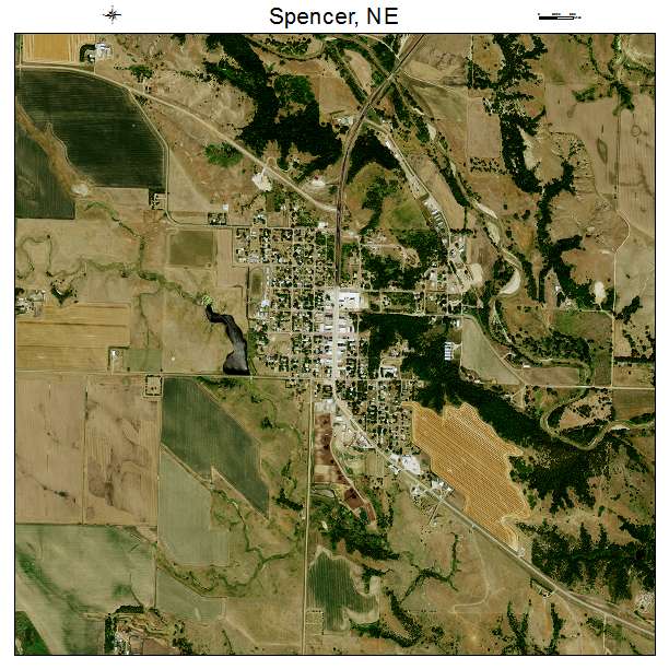 Spencer, NE air photo map