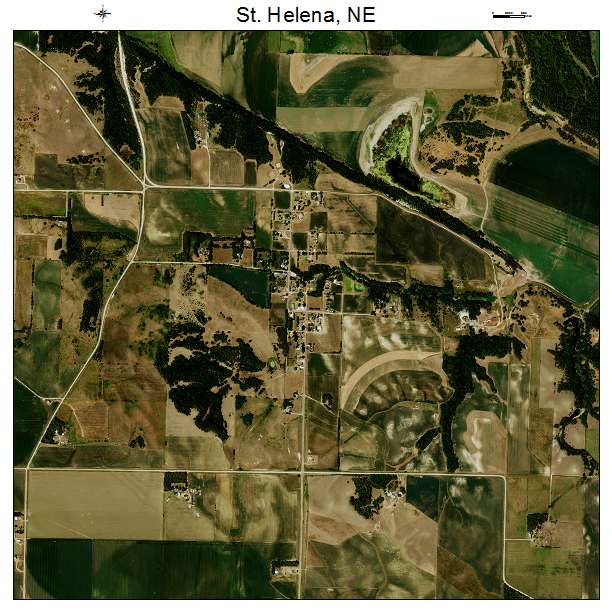 St Helena, NE air photo map