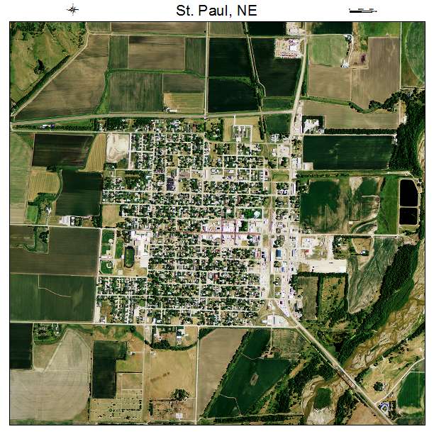 St Paul, NE air photo map