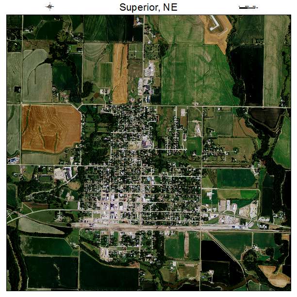 Superior, NE air photo map