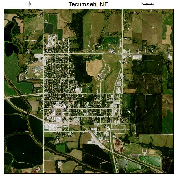 Tecumseh, NE air photo map
